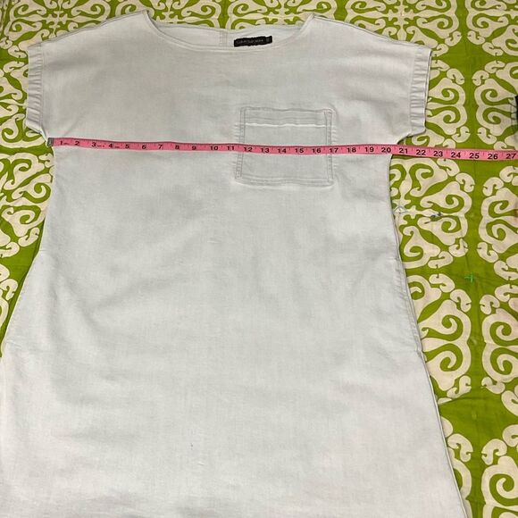 Vintage 90s y2K Boxy Denim Chambray Shirt Dress Size Small - Picture 7 of 10